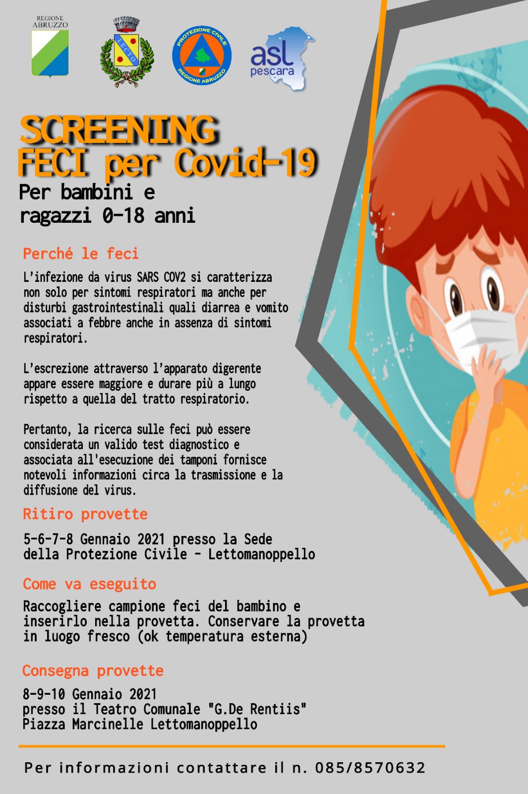 Screening Sars Cov2 tramite Feci - 0-18 anni