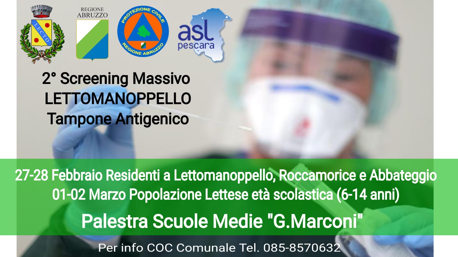 Emergenza covid-19 2° screening massivo tampone antigenico